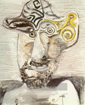 Buste d Man au chapeau 1972 kubist Pablo Picasso Ölgemälde